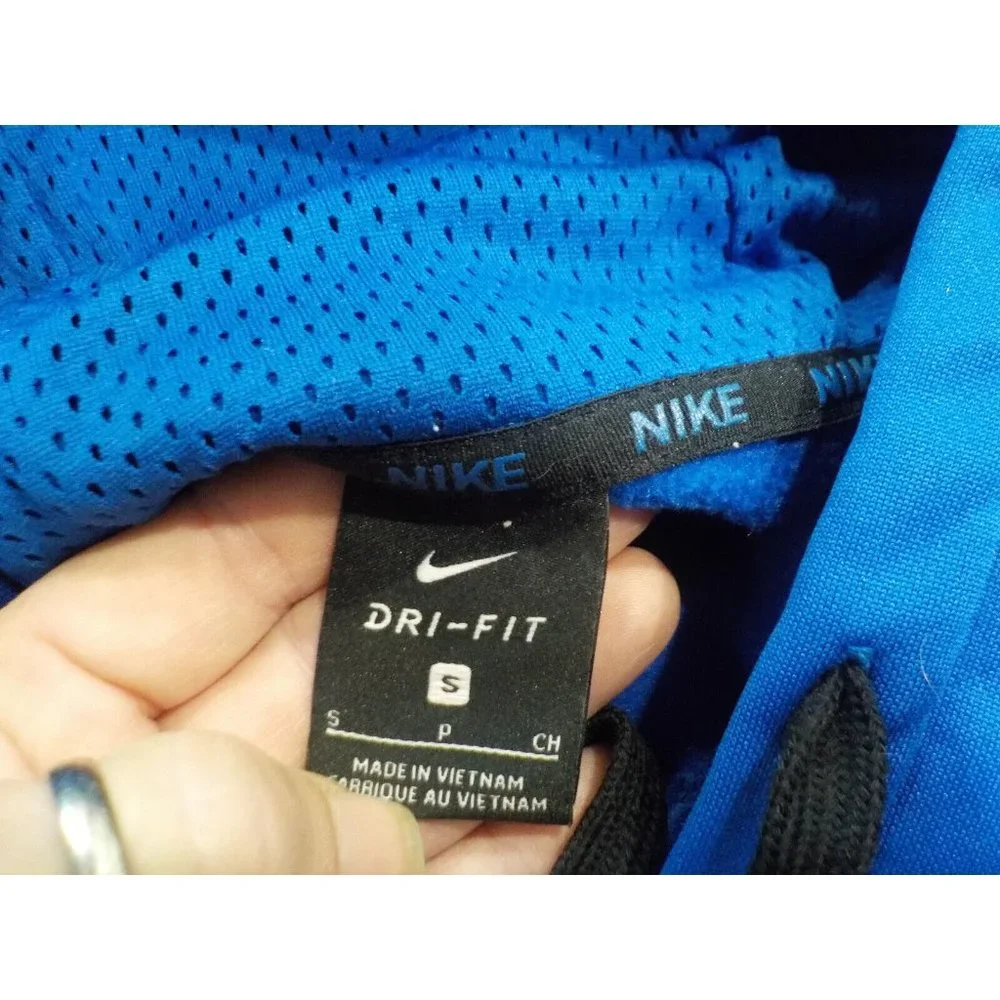 Nike Dri Fit Swoosh Hoodie Sweatshirt Fleece Lined Royal Blue Womens